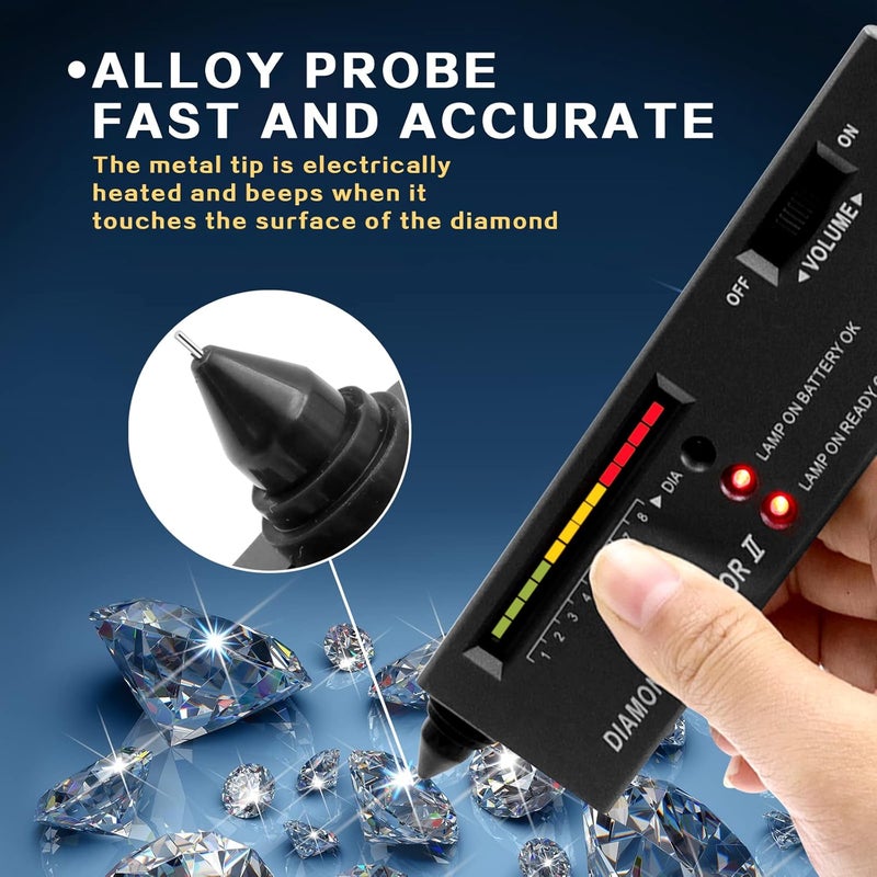 EWUHRY Portable Thermal Conductivity Meter Drill Pen High Accuracy Diamond Gem Detector Diamond Tester Professional Jewelry Tester,Detection and Identification of The Authenticity of Diamond Crystal Tools - Image 4